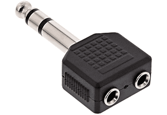 INLINE InLine Audio Adapter, Stereo Steckadapter 6,3mm Klinke Stecker Stereo an 2x 3,5mm Klinke Buchse