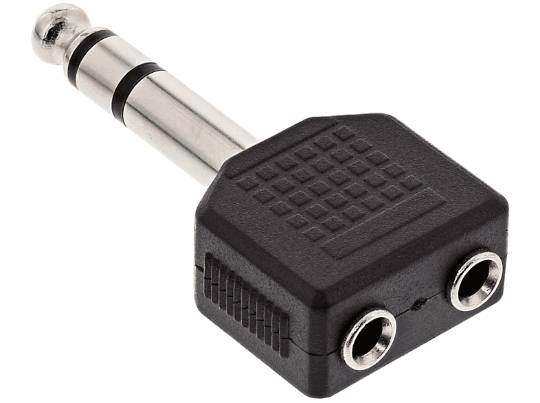 INLINE InLine® Audio Adapter, 6,3mm Klinke Stecker Stereo an 2x 3,5mm / zu Klinke zu Klinke