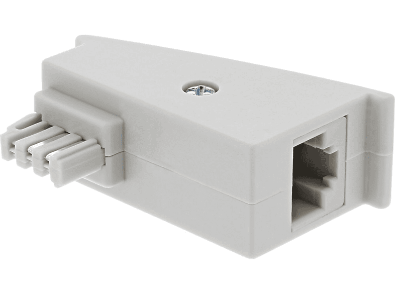 INLINE InLine® TAE-F DSL Adapter, Stecker auf RJ45 Buchse, 8P2C für Adapter TAE / ISDN / Western