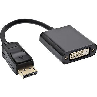 INLINE InLine® DisplayPort Adapterkabel, Stecker auf DVI-D 24+5 Buchse schwarz, 0,15m Adapter / Konverter Displayport zu HDMI / VGA / DVI