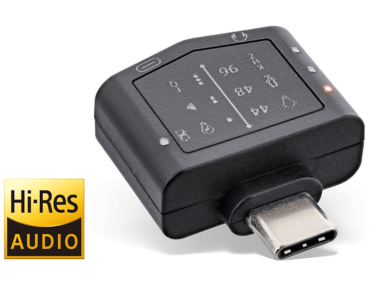 INLINE InLine Mini USB-C 96KHz Hi-Res Audio Adapter mit PD, zu 3,5mm Buchse Audiokonverter