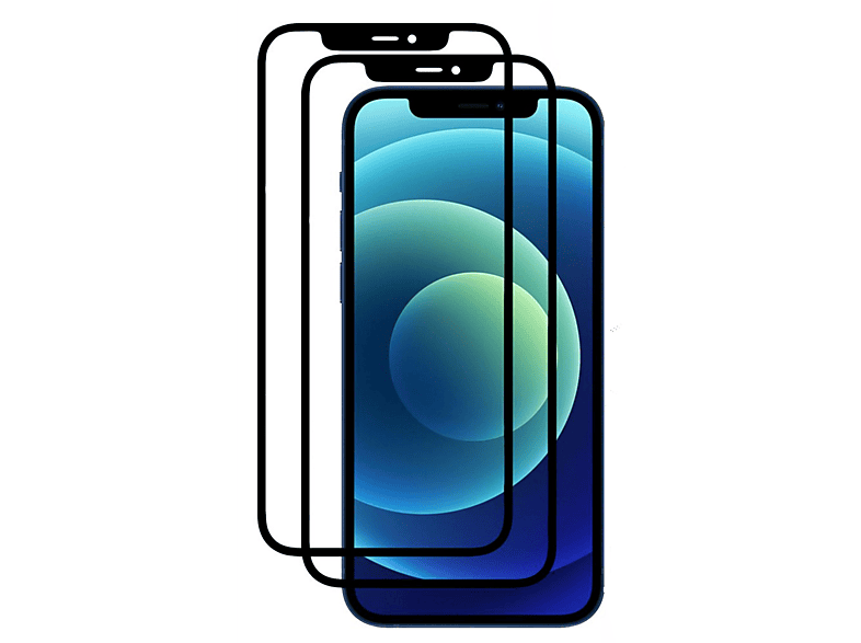WOZINSKY 2x 9H 12) Full Apple Cover Schutzglas iPhone Displayschutz(für