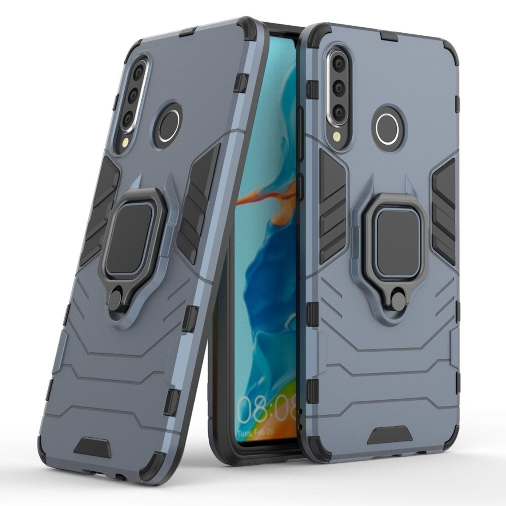 COFI Armor Ring Blau Case, Bumper, Huawei, Y5P