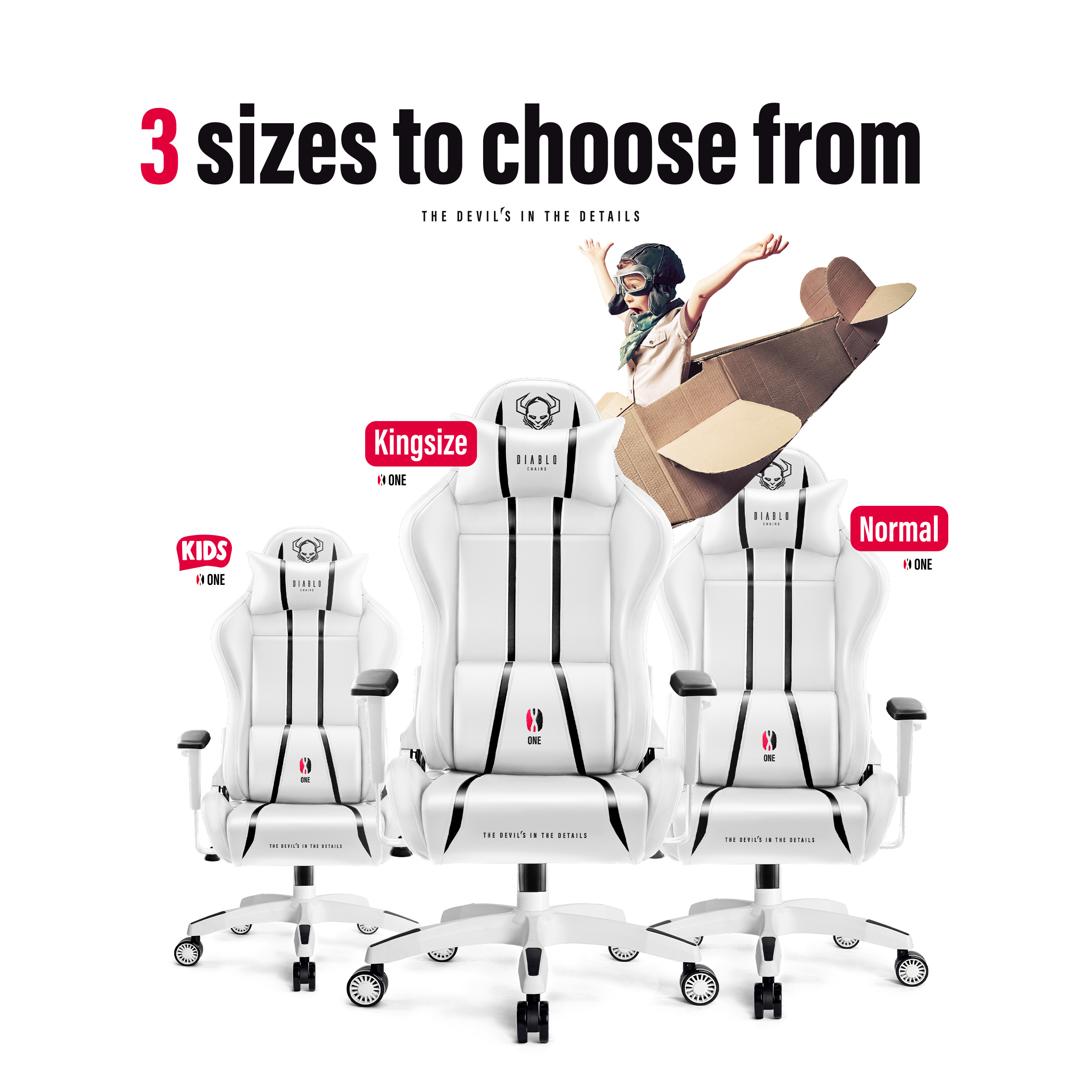 X-ONE Chair, DIABLO white STUHL CHAIRS KING GAMING 2.0 Gaming