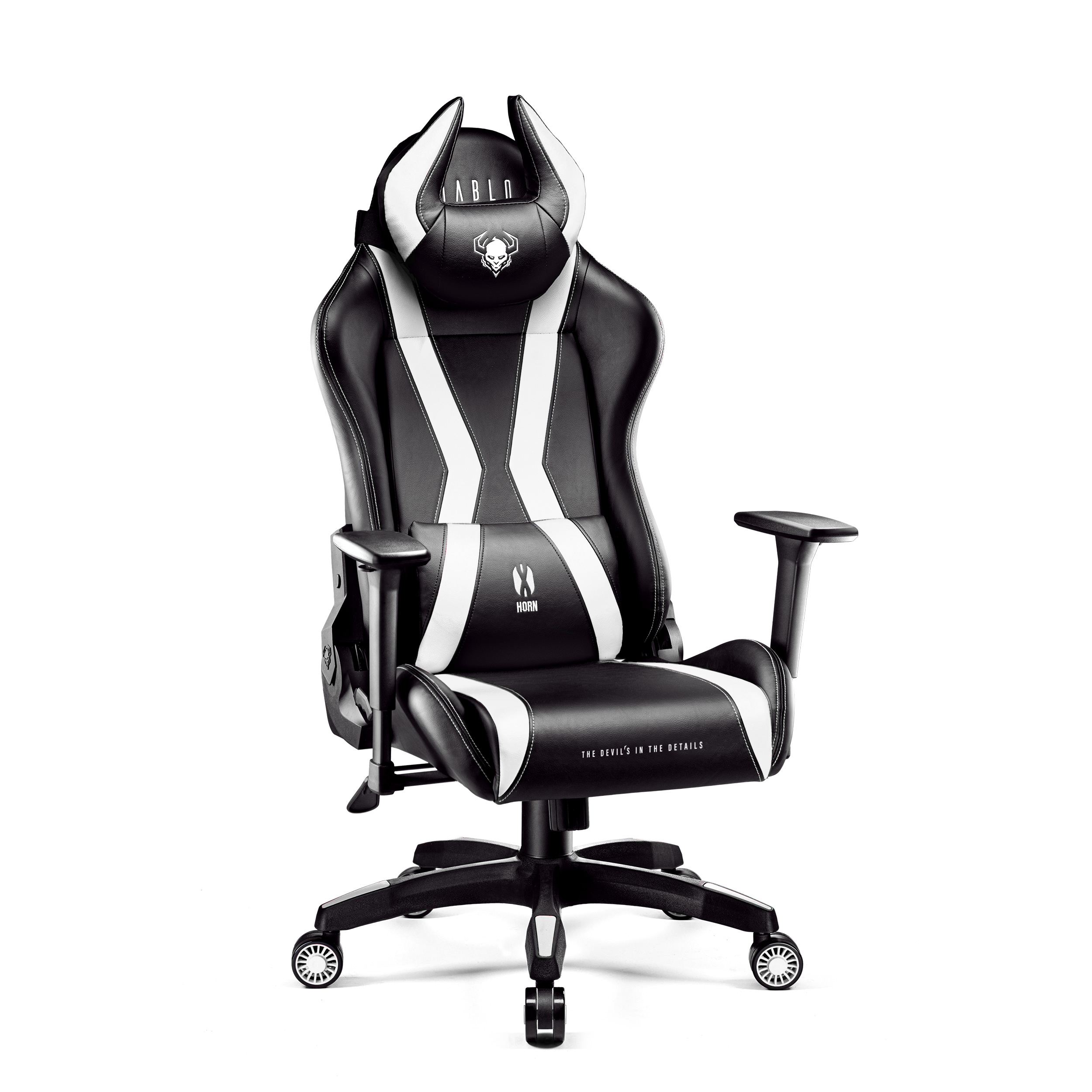 Gaming 2.0 black/white CHAIRS NORMAL Chair, GAMING X-HORN DIABLO STUHL