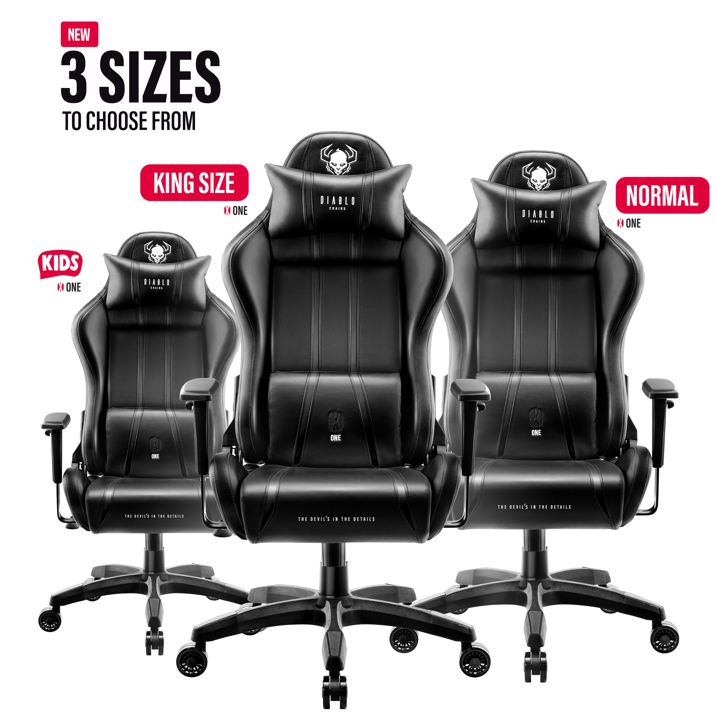 DIABLO CHAIRS black X-ONE Gaming STUHL 2.0 NORMAL Chair, GAMING