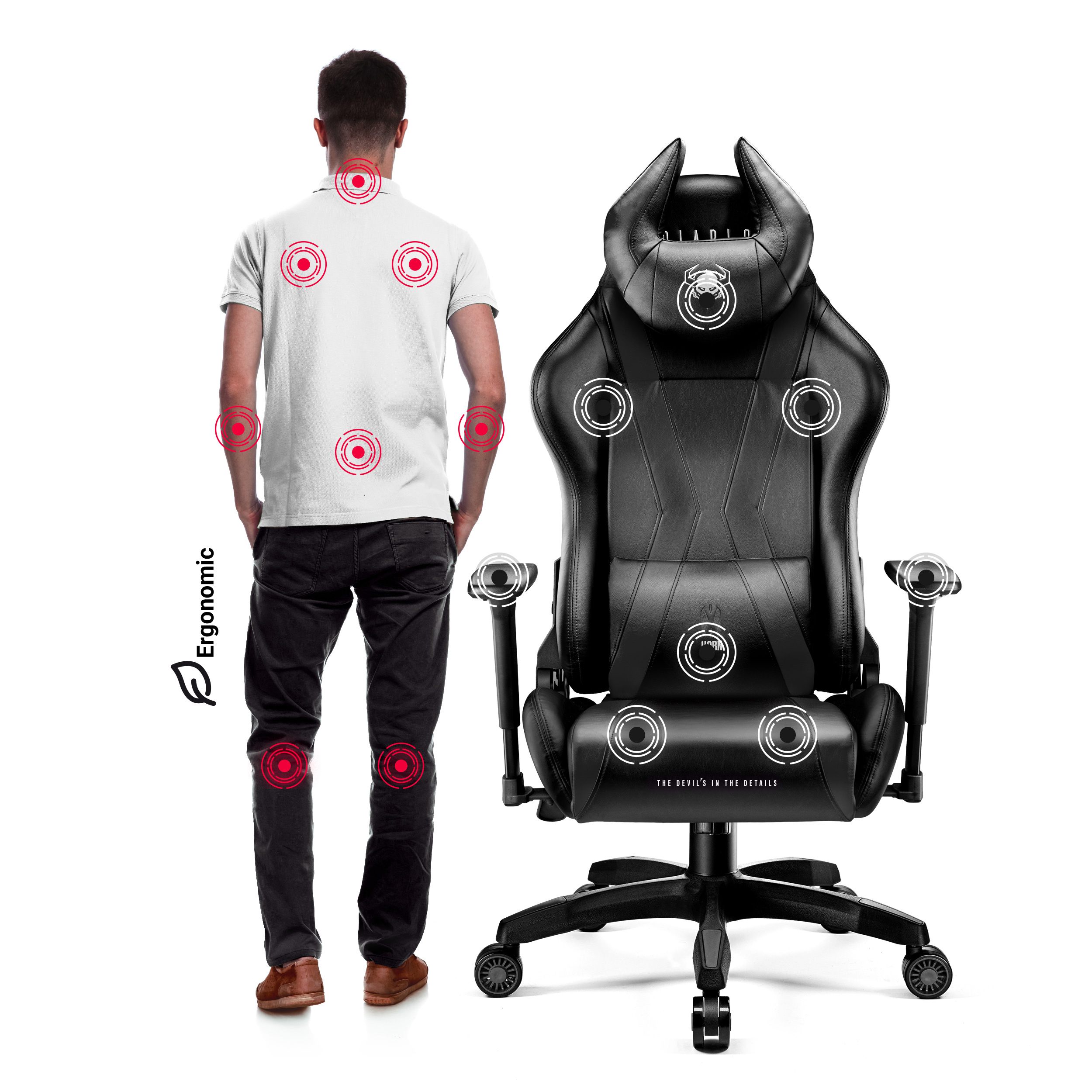 Gaming KING X-HORN 2.0 Chair, CHAIRS black GAMING STUHL DIABLO