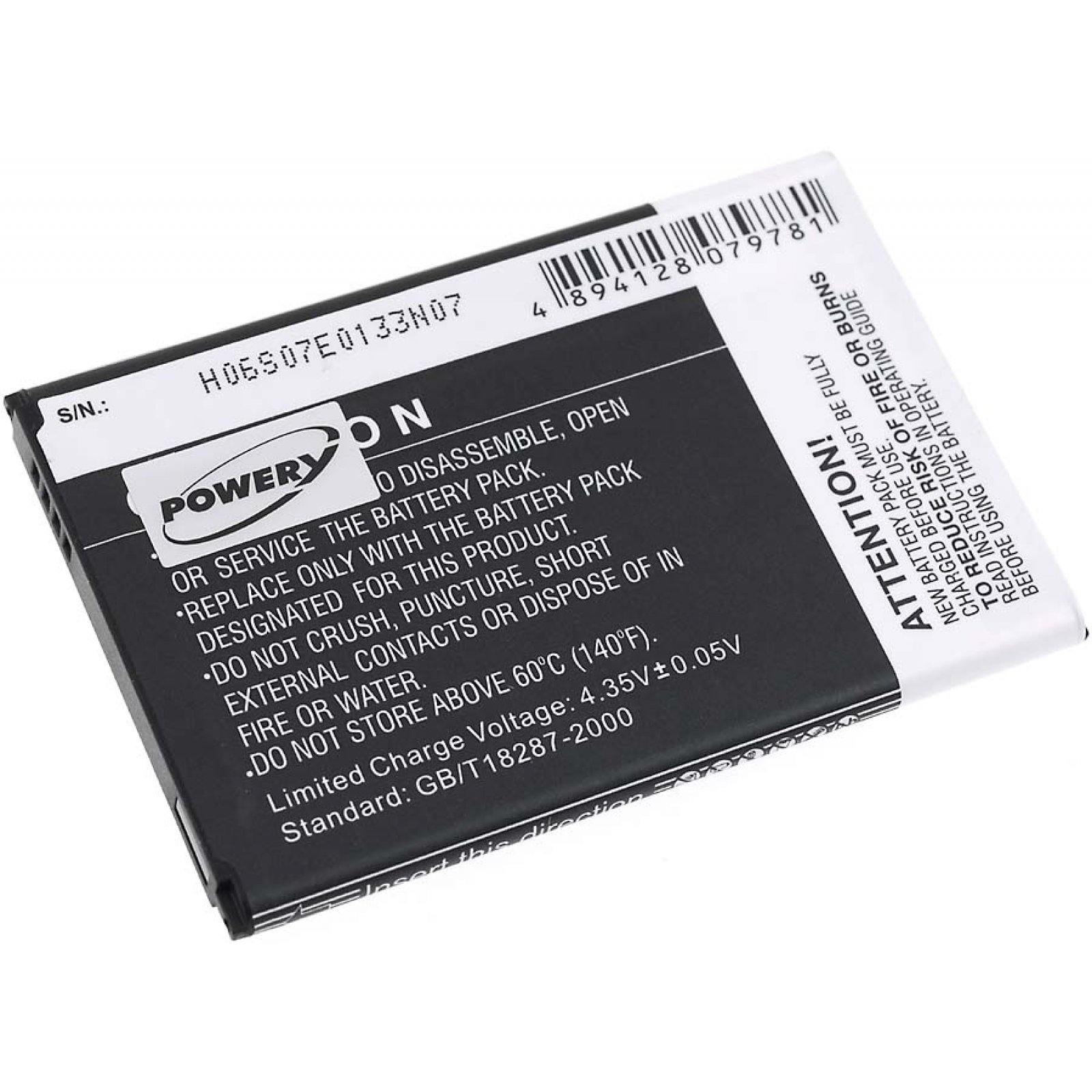 3.8 Li-Ion für Samsung POWERY Akku Volt, Akku, 3200mAh SM-N9005