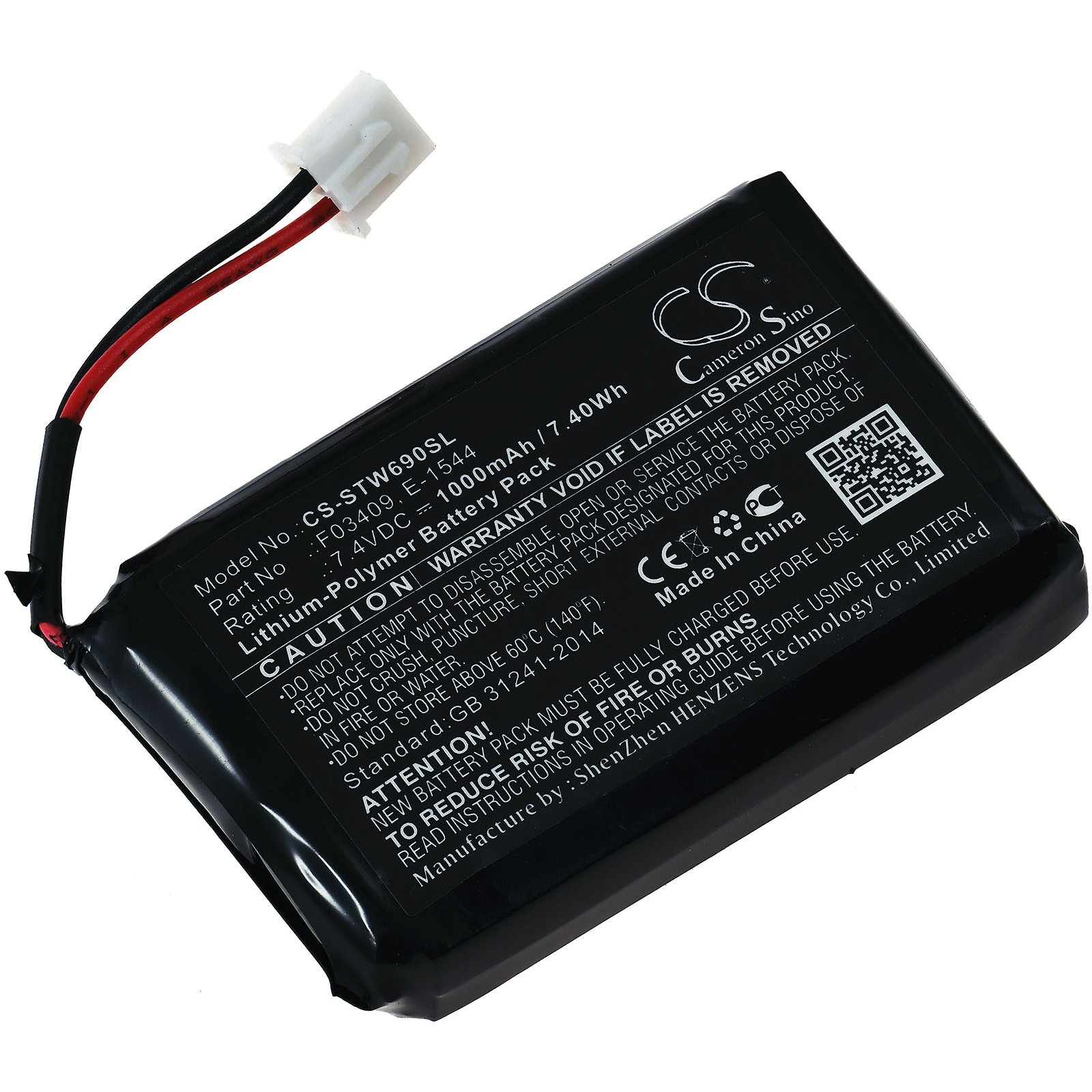 POWERY Akku für Satfinder 1000mAh WS-6906 Volt, Li-Polymer 7.4 Satlink PC-TV-Zubehör-Akkus