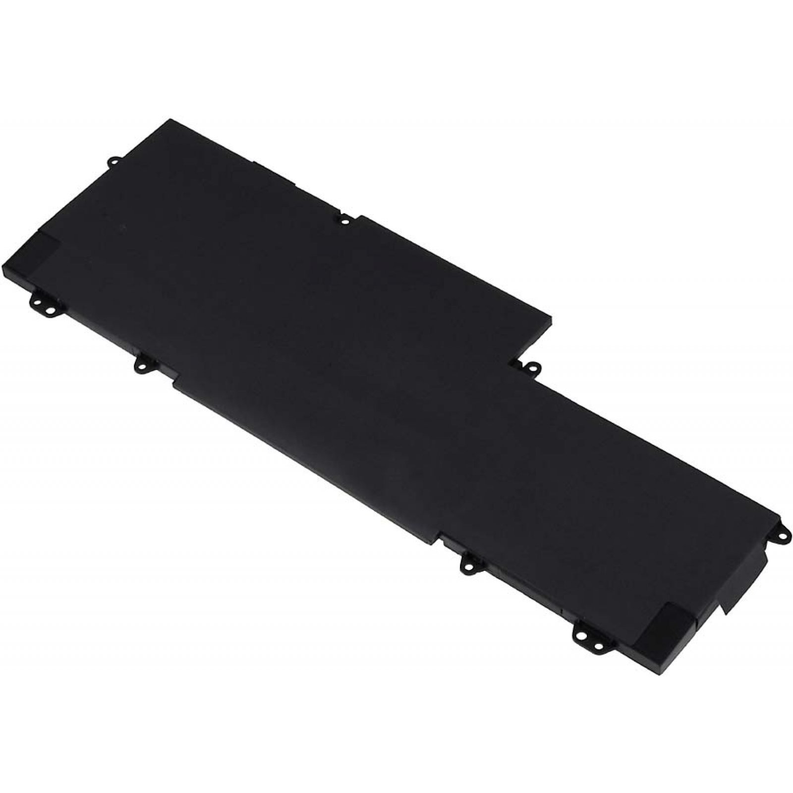 Batería negra para portátil con varios orificios para tornillos.