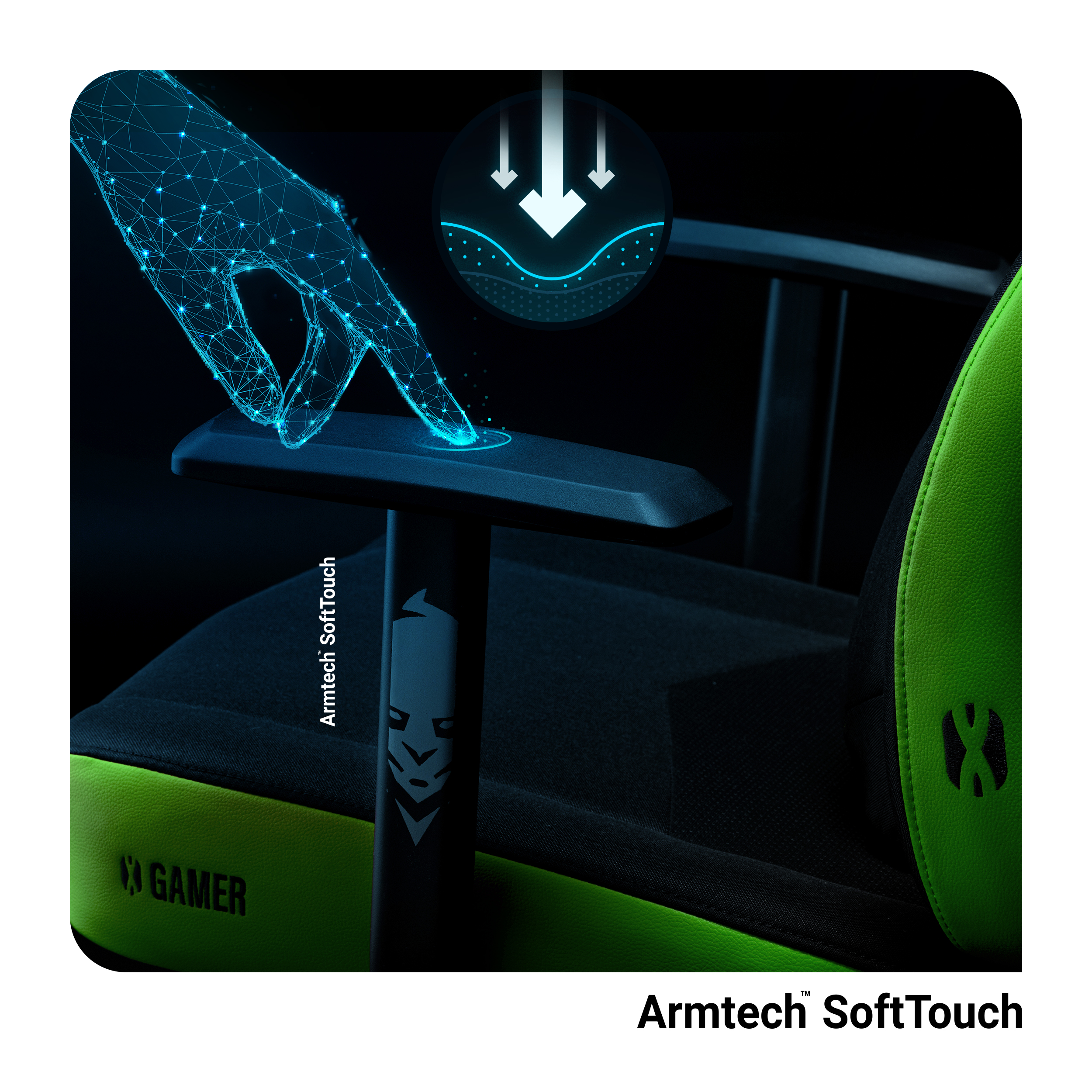 X-GAMER black/green Chair, Gaming CHAIRS 2.0 GAMING DIABLO NORMAL STUHL