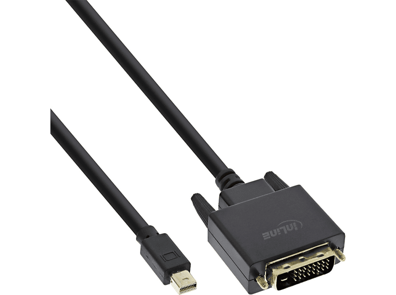 INLINE INLINE Mini DisplayPort zu & Audio, & Zubehör, DVI TV Optionen Kabel & Schwarz & 5m Display Video