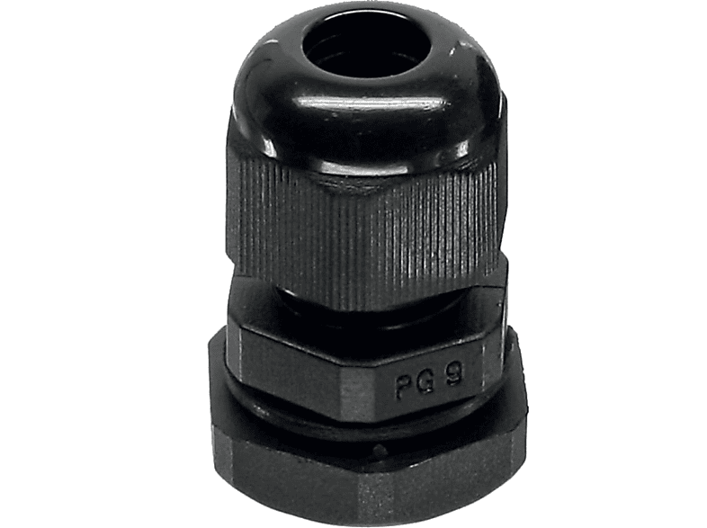 INLINE InLine® Kabeldurchführung PG 10 / Kennzeichnung schwarz, IP68 Befestigung 4-8mm, Stück 9 Nylon