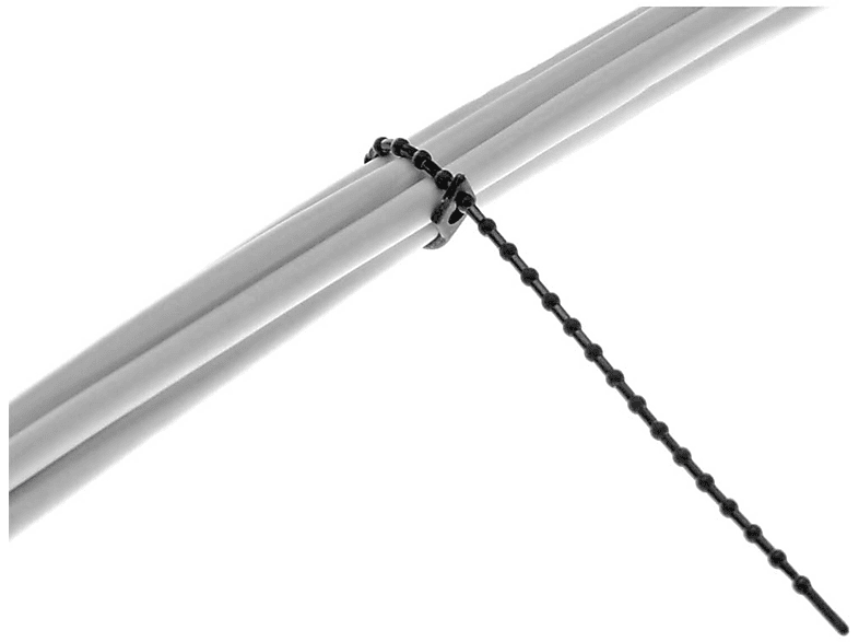Kennzeichnung / InLine® INLINE 100 Stück Kabelbinder schwarz, Länge / Befestigung 150mm, Kugelbinder /