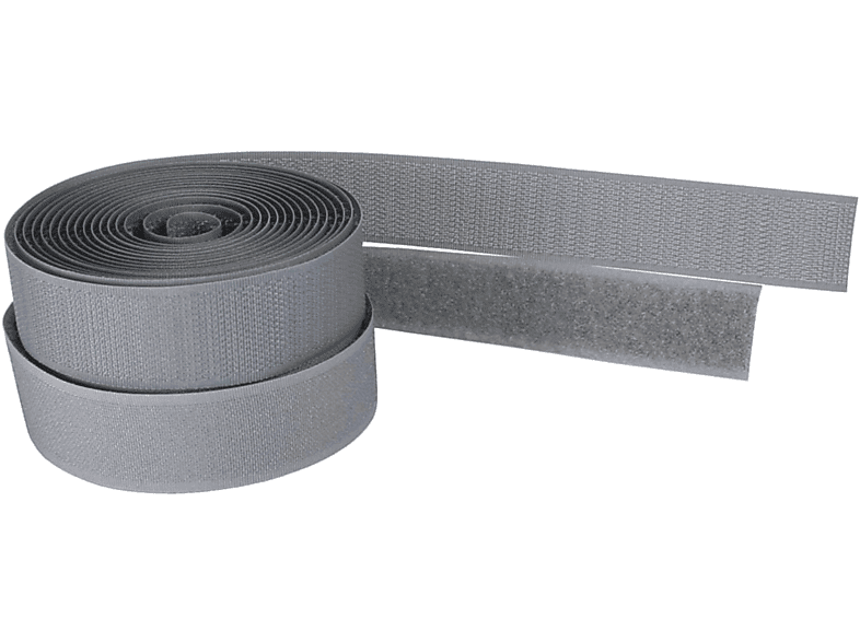 Befestigung grau, 3m 25mm, Klettverschlussband / InLine® Kennzeichnung INLINE Kabelbinder, 2-teilig, / /