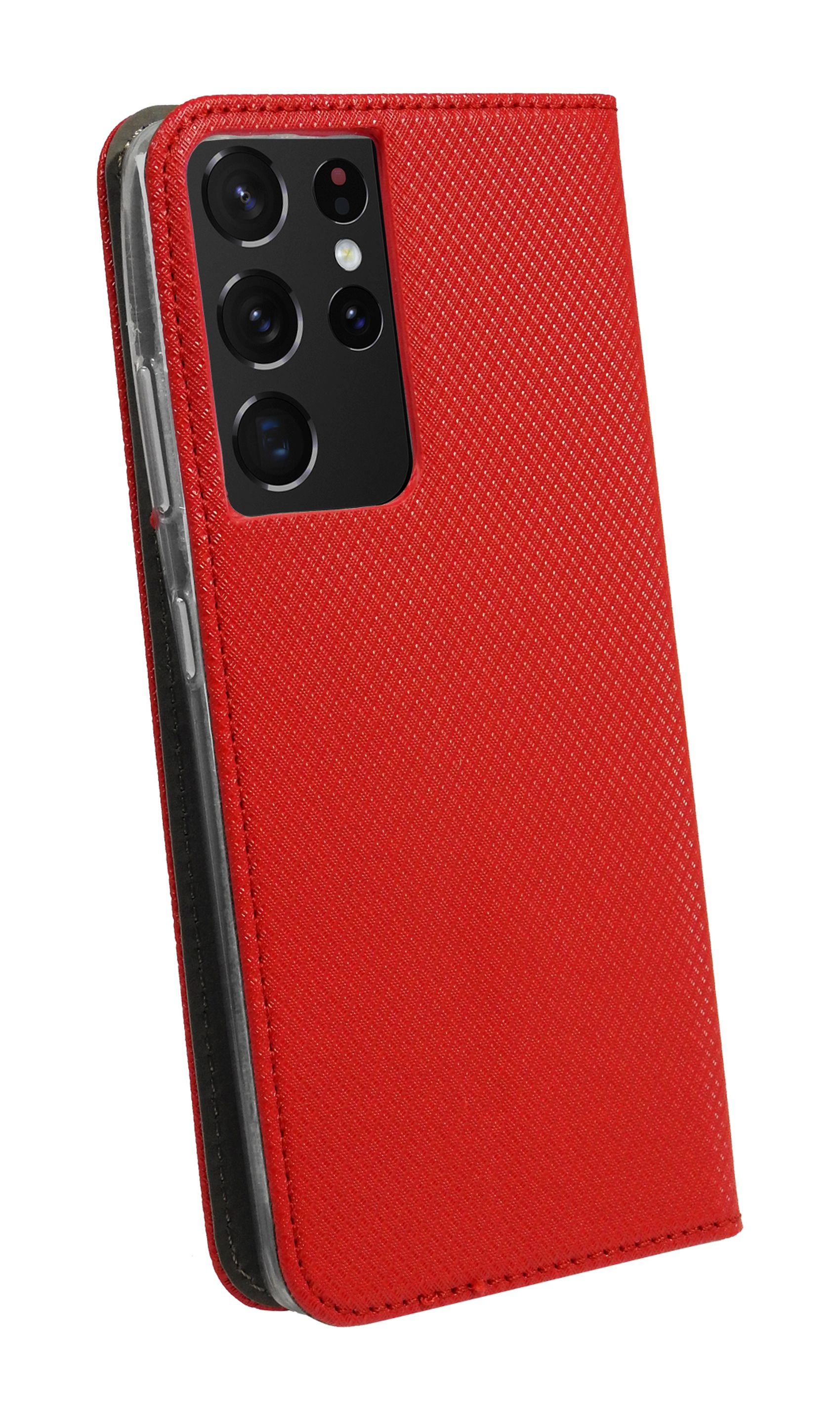 COFI Smart Galaxy Ultra, Bookcover, Samsung, S21 Case, Hülle Rot