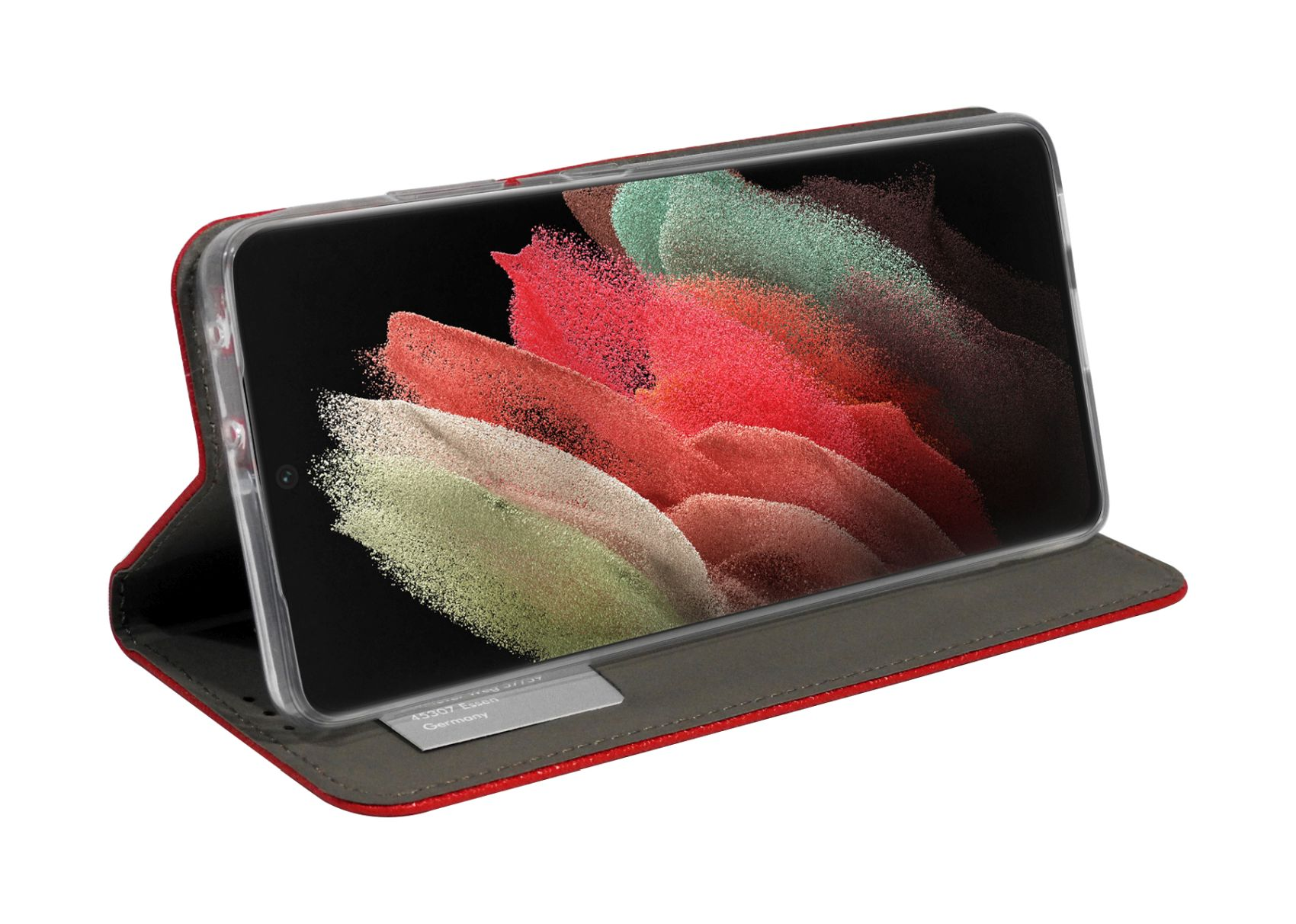 COFI Smart Hülle Samsung, S21 Rot Case, Ultra, Galaxy Bookcover