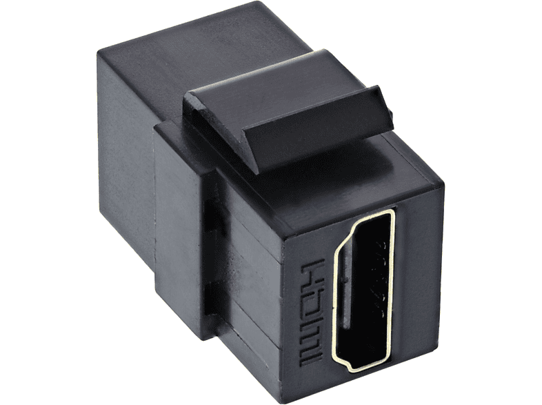 INLINE InLine® HDMI Keystone / Snap-In 4K/60Hz, Einsatz Buchse/Buchse, A Modulsystem, Snap-In schwarz