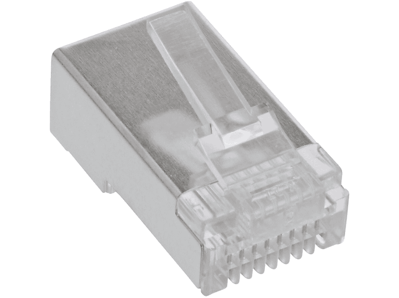 INLINE InLine® 10er RJ45 zum Konfektion auf 8P8C Bauteile / Pack Crimpen Rundkabel, Modularstecker