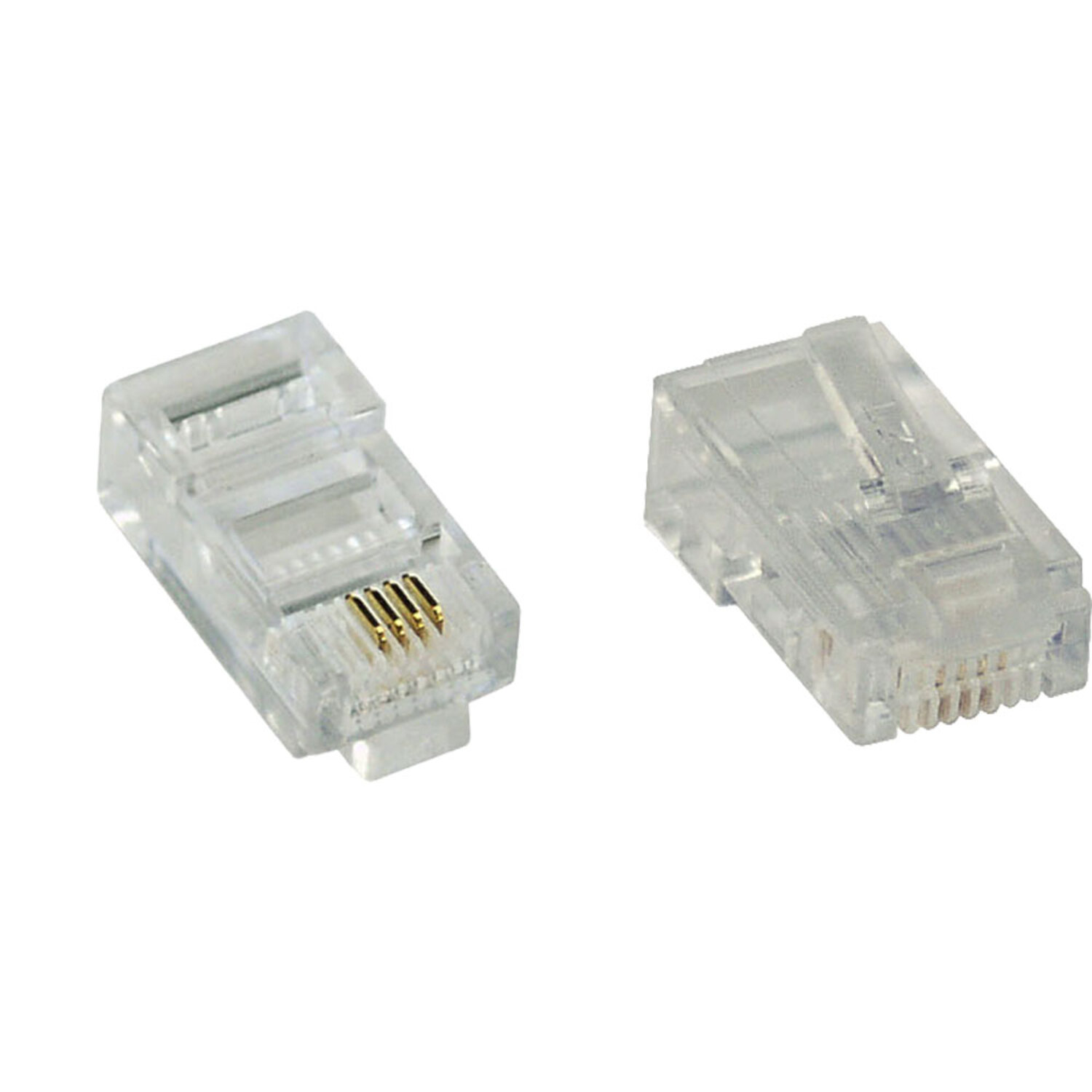 / 8P4C auf / RJ45 Flachkabel TAE (ISDN), InLine® Crimpen Modularstecker INLINE / ISDN zum Modular
