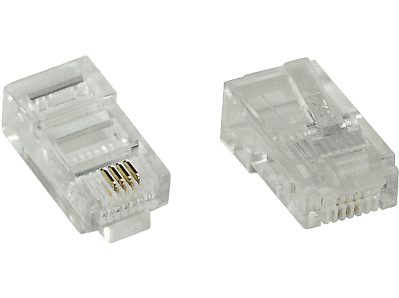 / 8P4C auf / RJ45 Flachkabel TAE (ISDN), InLine® Crimpen Modularstecker INLINE / ISDN zum Modular