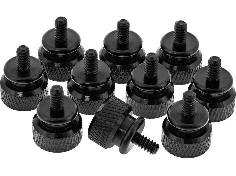 INLINE InLine® Rändelschrauben für Gehäuse, Alu, schwarz, 10er Pack / / Schrauben / Muttern