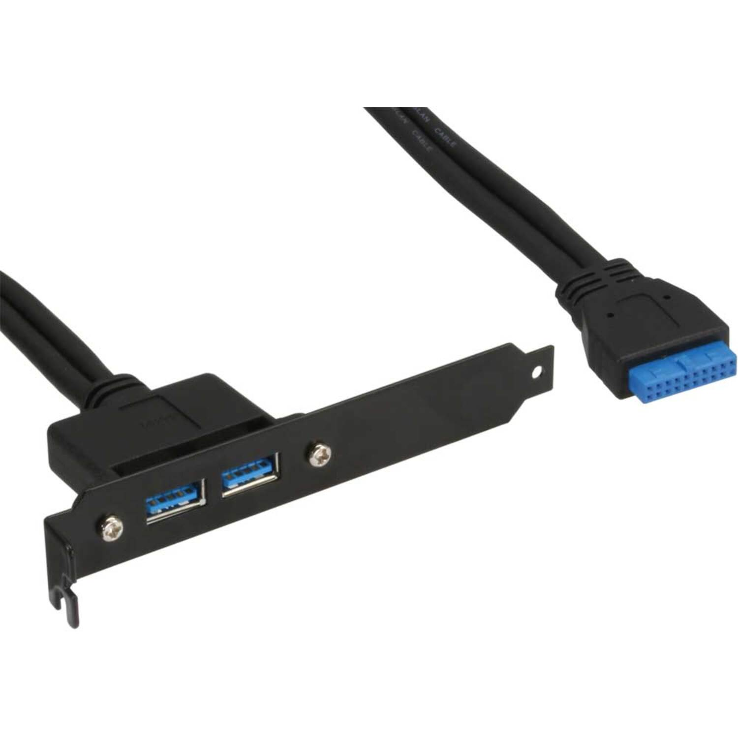 0,5m Installation INLINE intern Buchse InLine® 3.0, USB Slotblech 2x Slotbleche USB auf