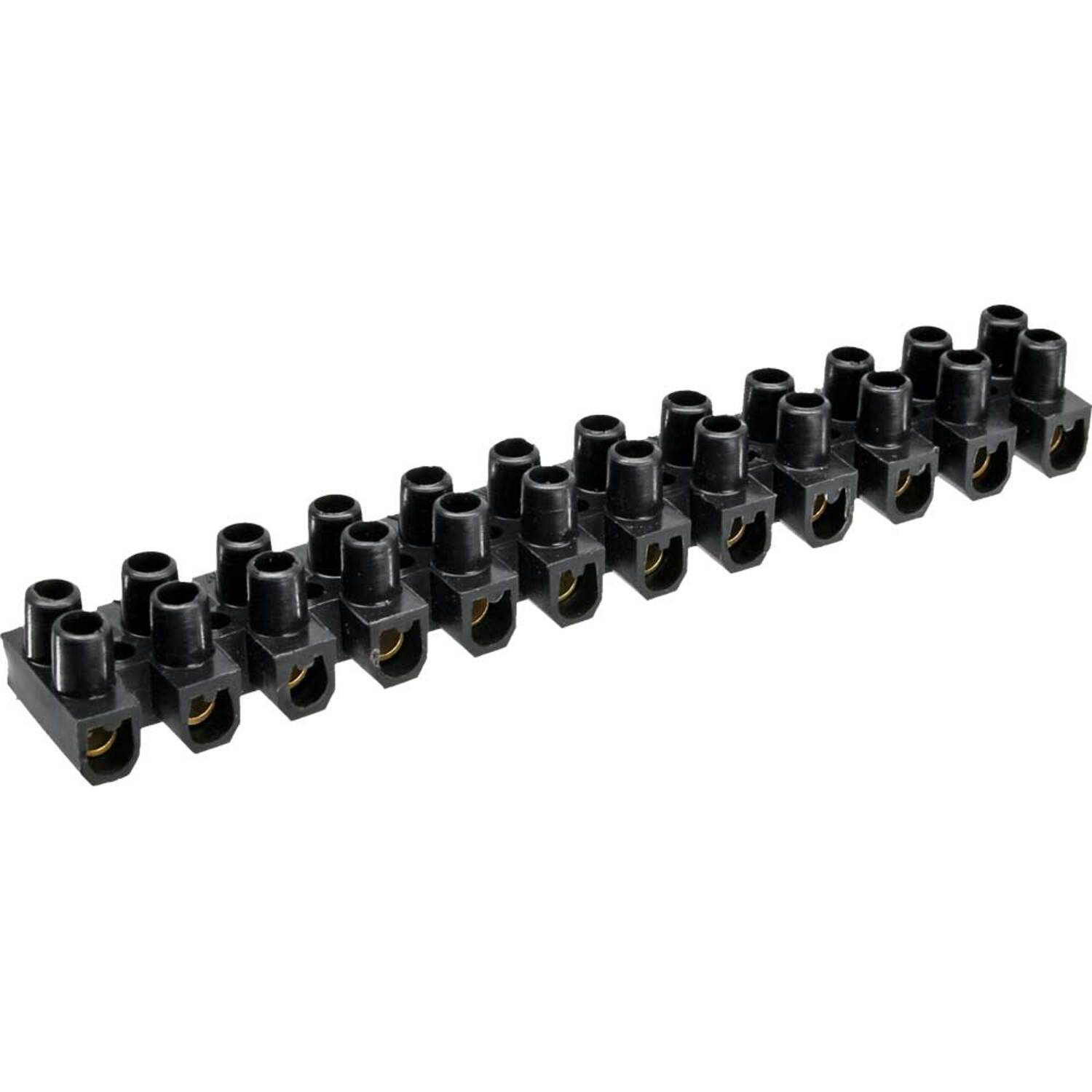 Befestigung InLine® / / Kennzeichnung Lüsterklemme 12er Stück / 6mm², schwarz, Reihe, INLINE 10