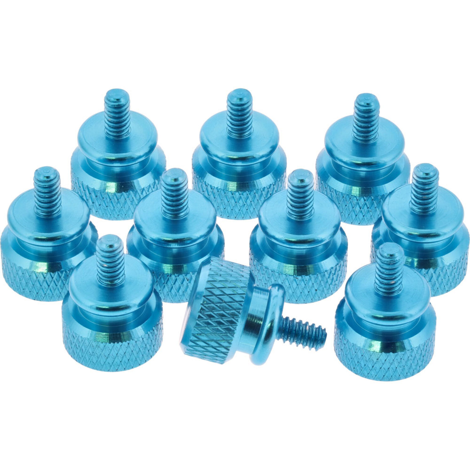 / / Muttern / InLine® Rändelschrauben für INLINE Pack Alu, Gehäuse, 10er blau, Schrauben