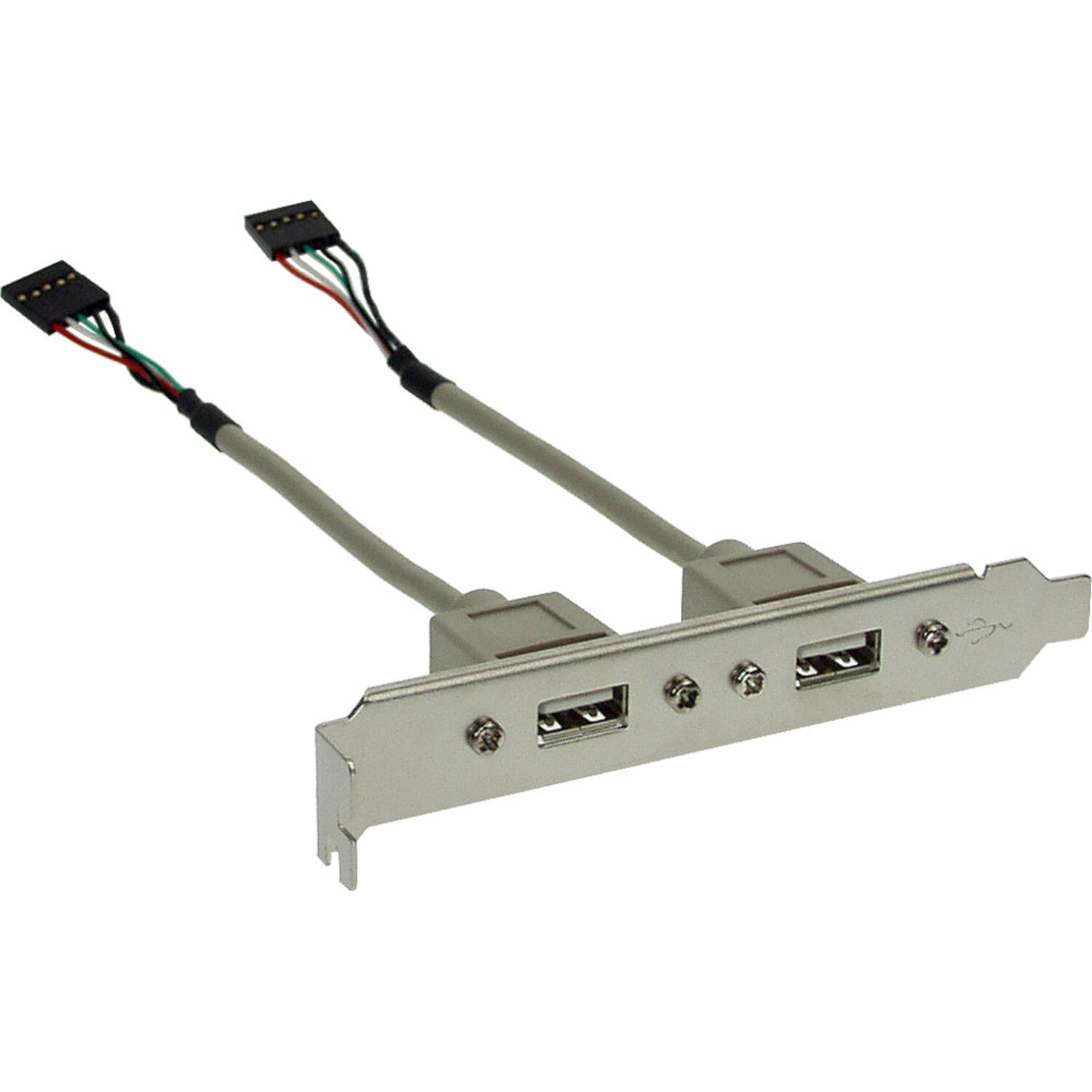 INLINE InLine® Slotblech 0,3m auf 2.0, 5pol / 2x Slotbleche 2x USB Reinigung Buchse USB