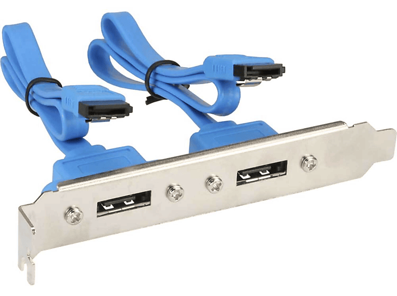 INLINE InLine® eSATA Slotblech, 2x Buchse extern auf intern SATA Stecker, / Slotbleche