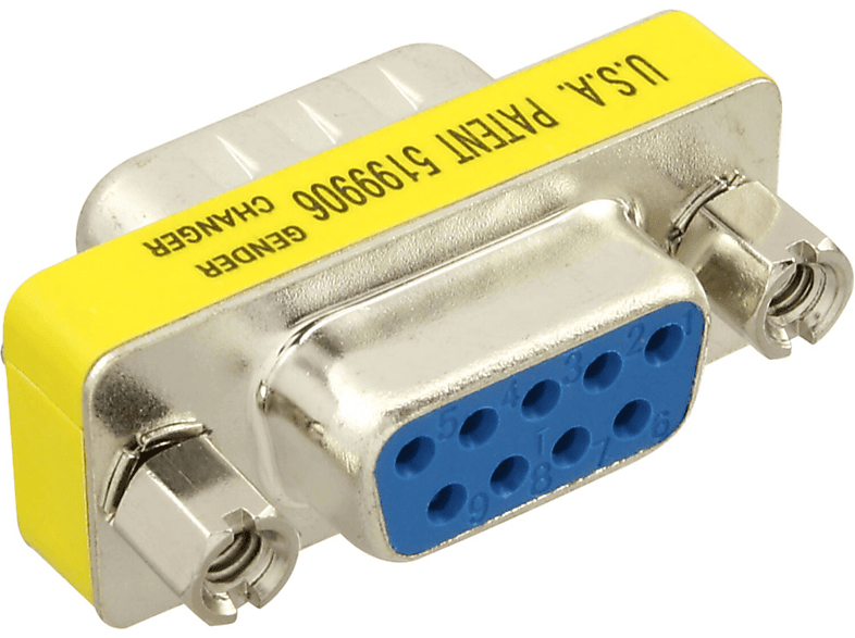 INLINE InLine® MiniGenderChanger, 9pol Stecker / Buchse Adapter