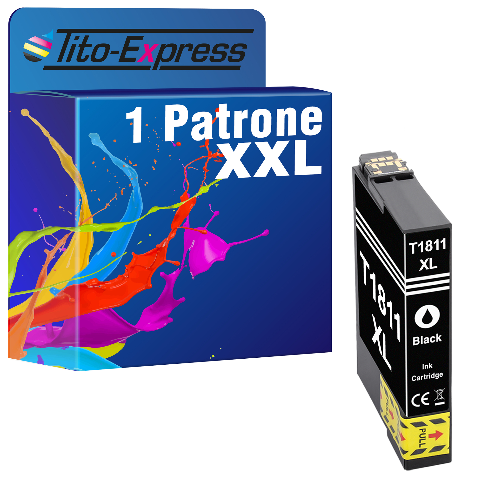 T1811 18XL PLATINUMSERIE Tintenpatrone 1 Patrone Epson Black ersetzt (C13T18114010) TITO-EXPRESS