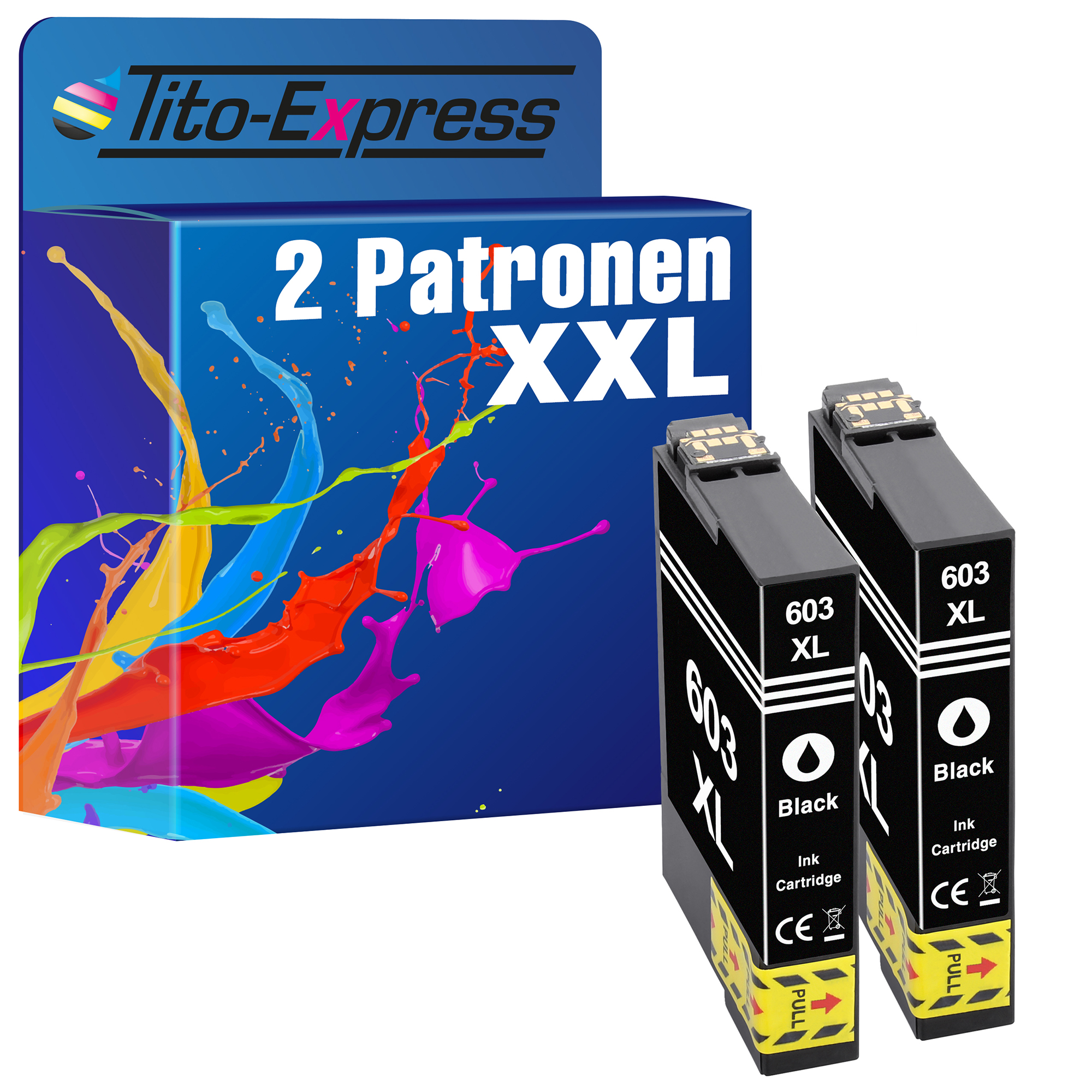XL 2 Epson Black PLATINUMSERIE Patronen (C13T03A14010) Tintenpatronen ersetzt TITO-EXPRESS 603