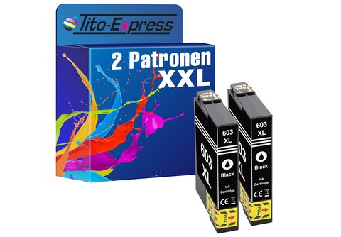 TITO-EXPRESS PLATINUMSERIE 2 Patronen ersetzt Epson 603 XL Tintenpatronen  Black (C13T03A14010)