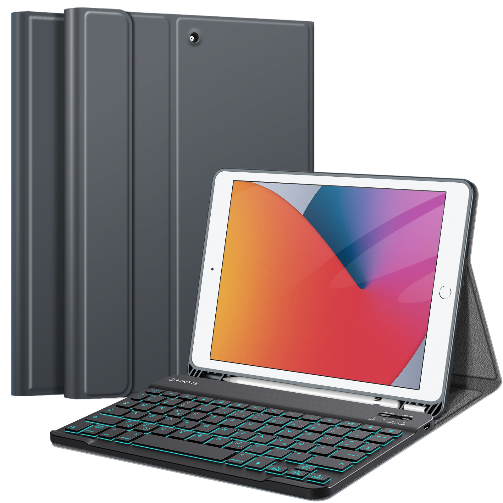 2019), Himmelgrau FINTIE iPad Bookcover, (9. Generation Zoll + Hülle Apple, 2021/8. Gen Gen 2020/7. 10.2 Tastatur,