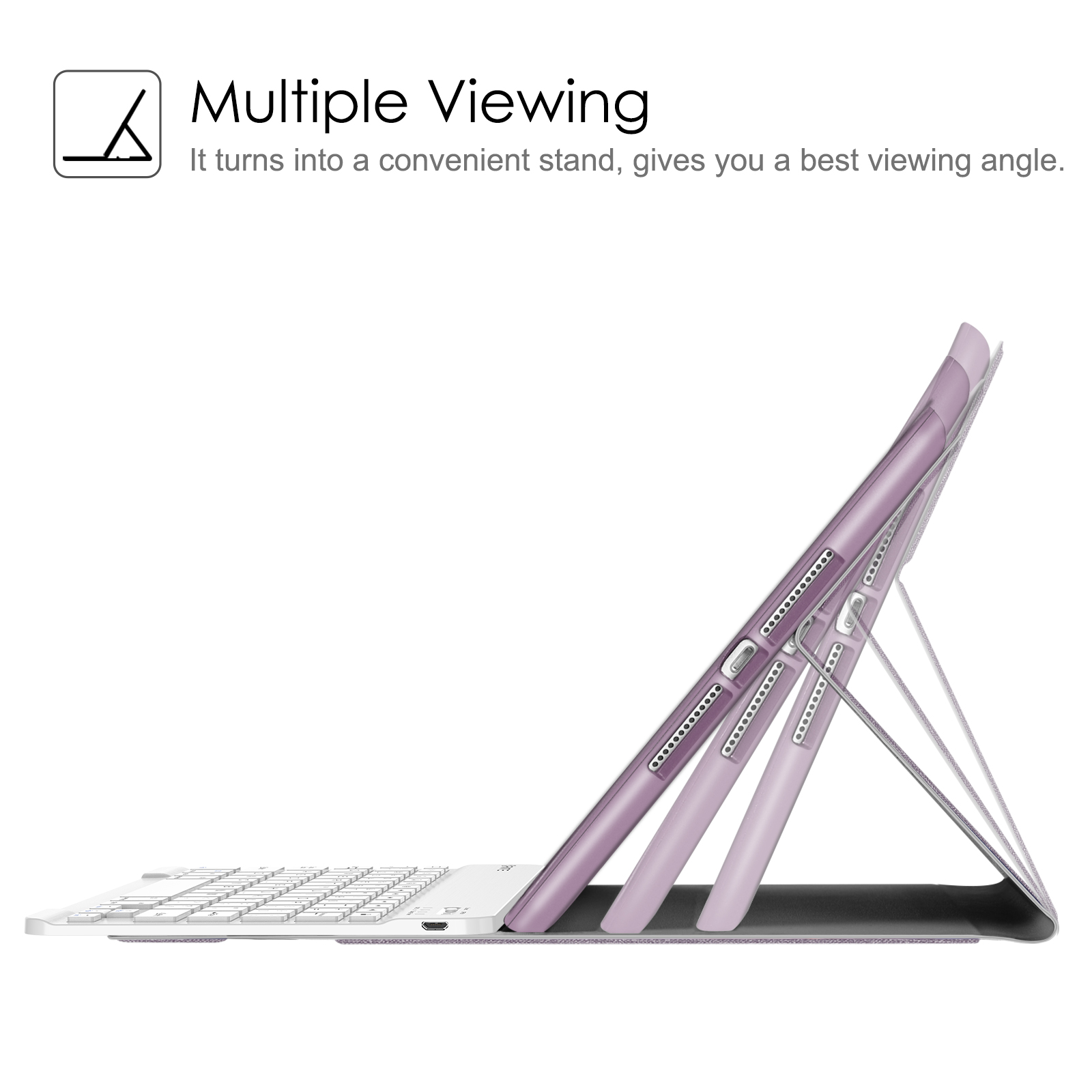FINTIE Hülle Generation + Tastatur, Bookcover, 10.2 Lavendel 2021/2020/2019), Zoll Apple, - (9/8/7 iPad