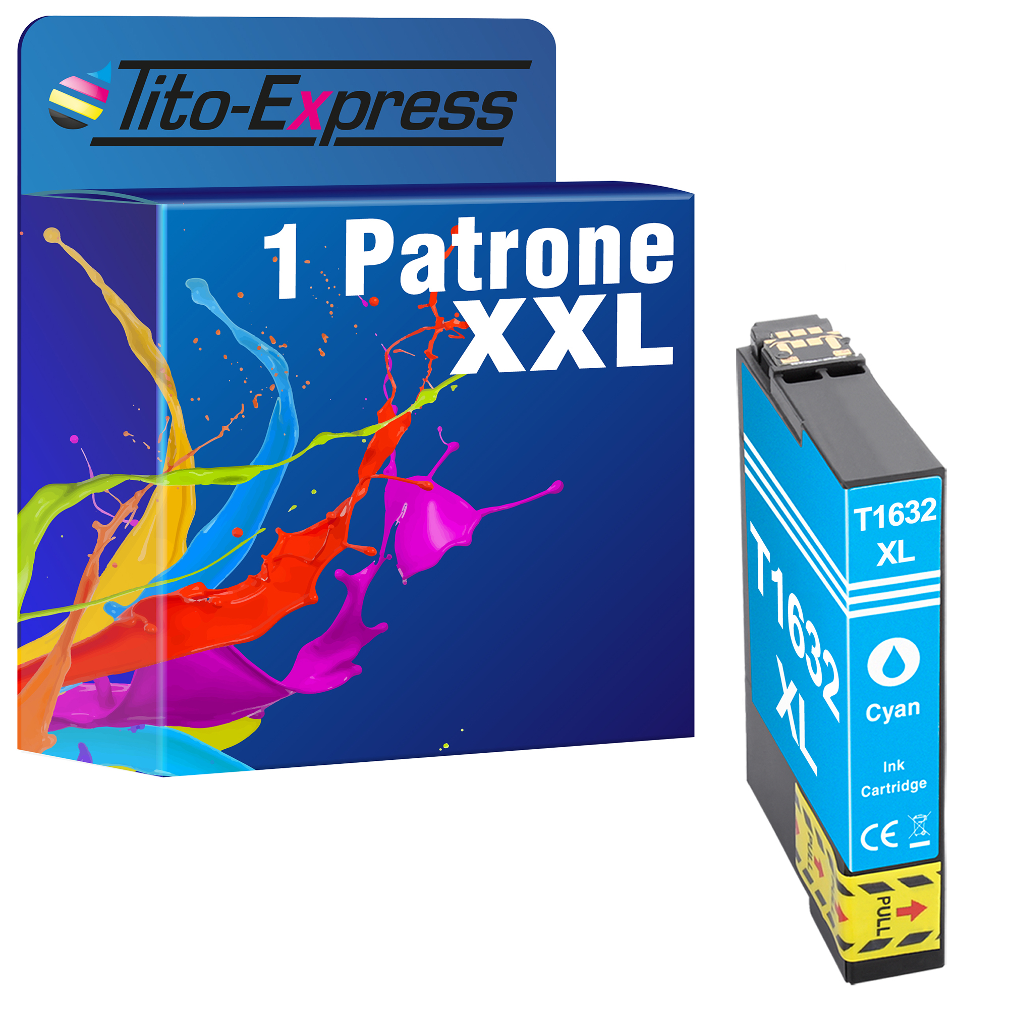 TITO-EXPRESS T1632 (C13T16324010) Patrone ersetzt PLATINUMSERIE Cyan 1 16XL Tintenpatrone Epson