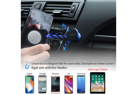 WICKED CHILI KFZ Handyhalterung für iPhone 14, 13, 12, 11 (Pro, Mini) SE,  XR, X, 8, 7 und Handy bis 74mm Breite KFZ Auto Halterung Scheibe mit