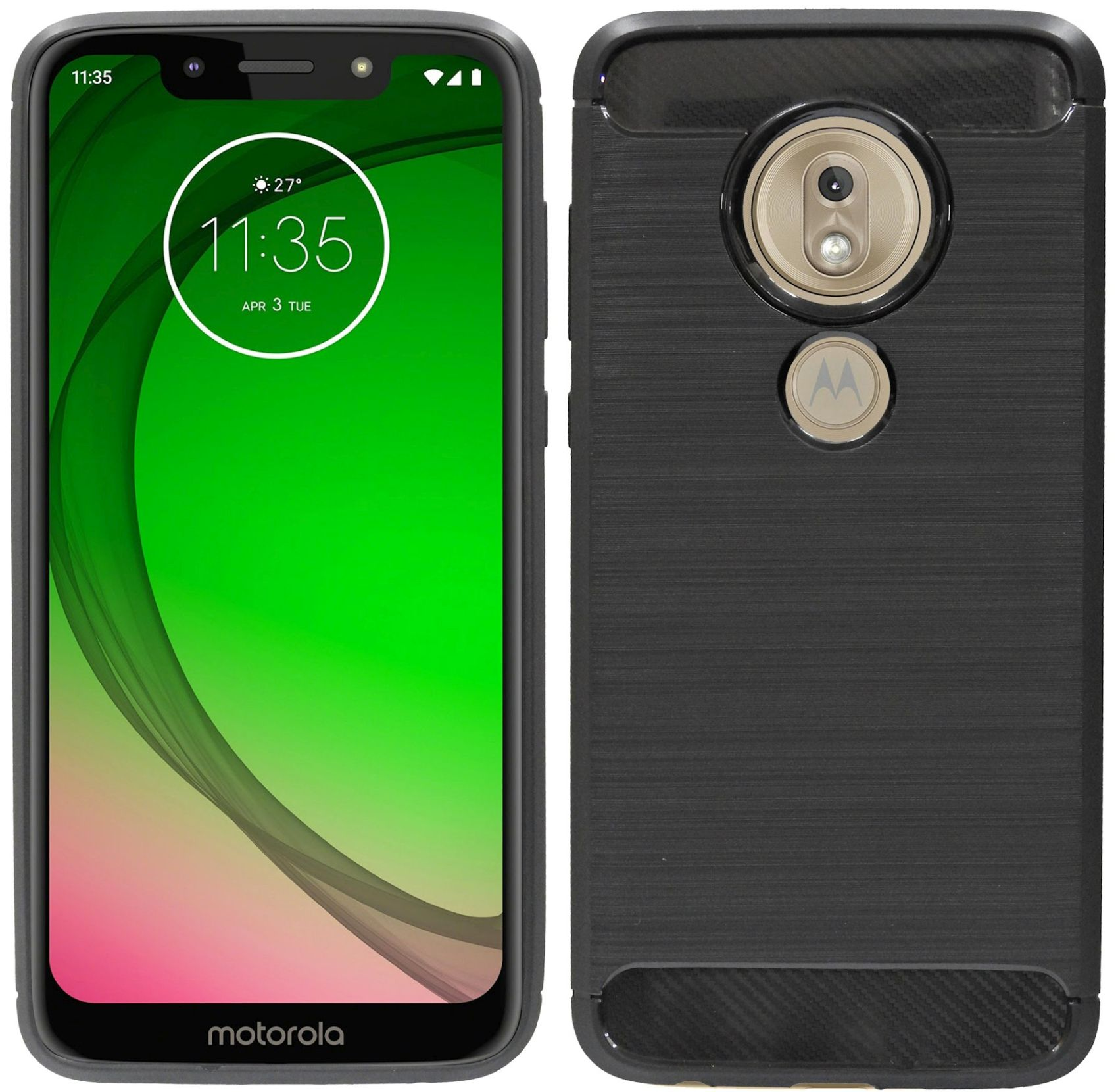 Case, Moto Schwarz Bumper, G7 COFI Carbon-Look Play, Motorola,