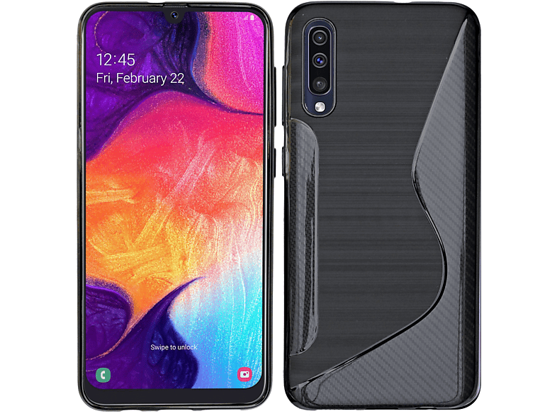 COFI S-Line Cover, Bumper, Samsung, Galaxy A50, Schwarz