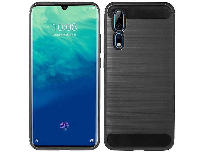 Cofi1453 TPU Silikon Hülle Für ZTE AXON 10 PRO – Carbon-Optik Schwarz, Rutschfest & Stoßsicher