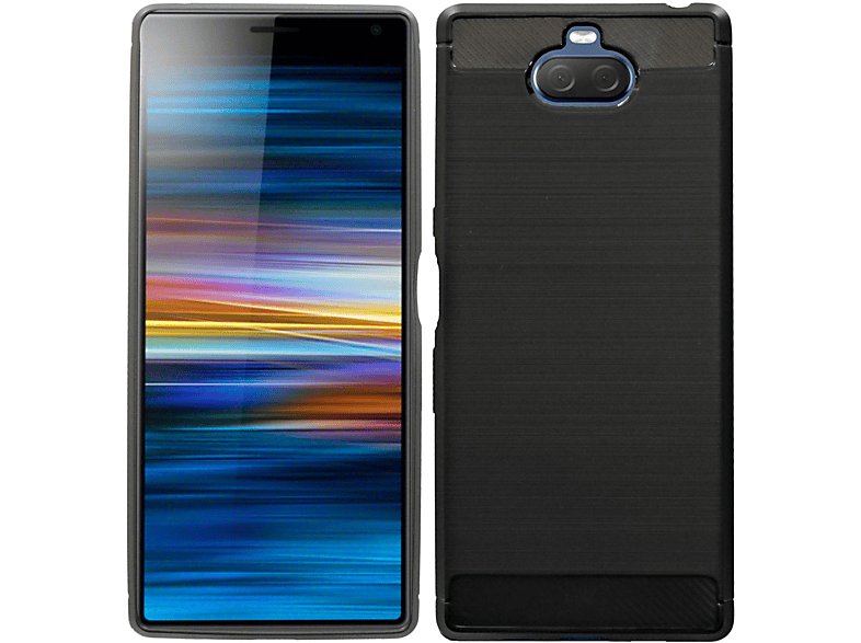 COFI Carbon-Look Case, Schwarz Bumper, Sony, Xperia 10,