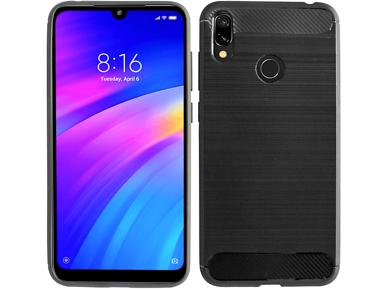 COFI Carbon-Look Case, Bumper, Redmi Xiaomi, 7, Note Schwarz