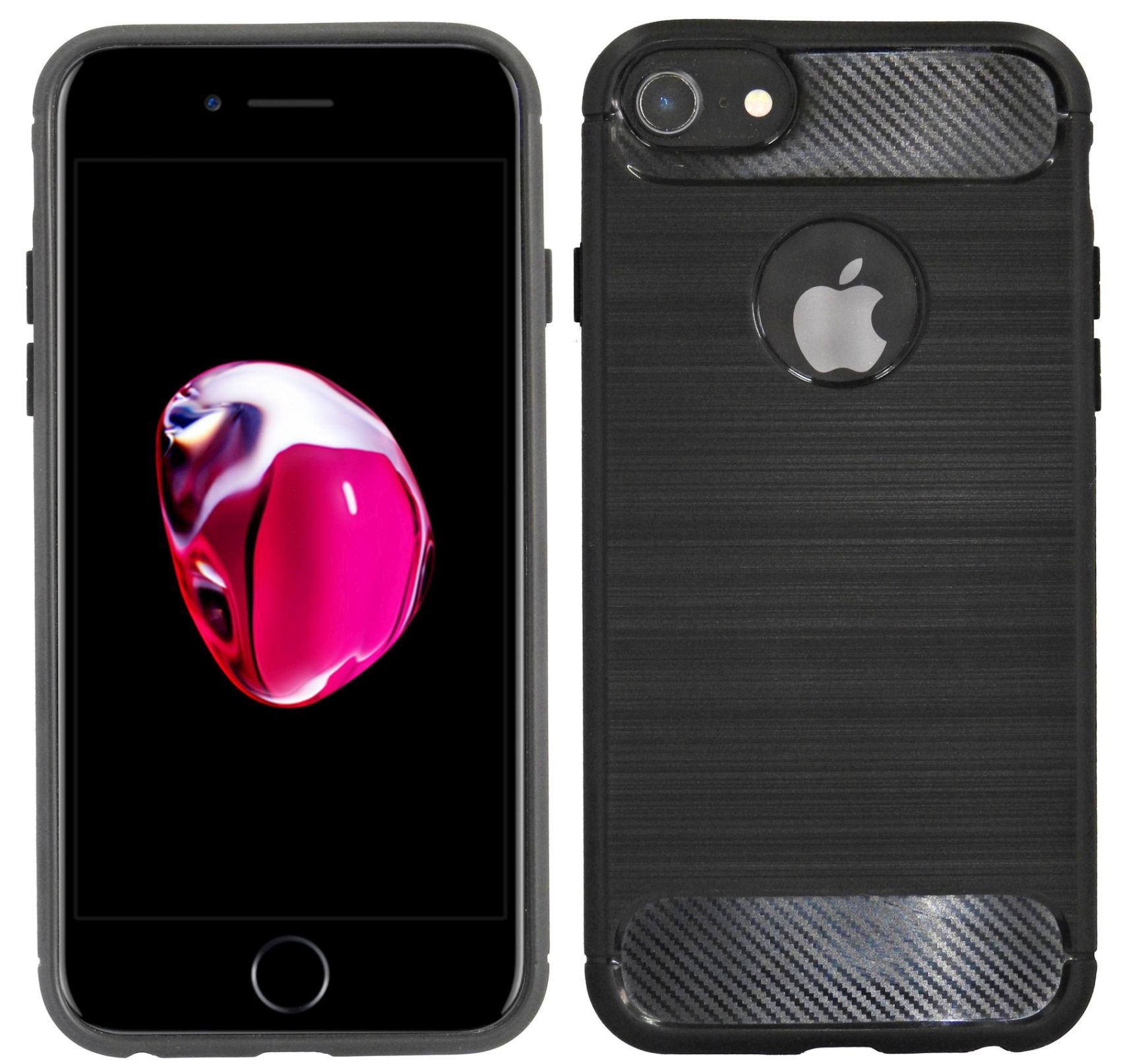iPhone Carbon-Look Bumper, 7, Apple, Case, Schwarz COFI
