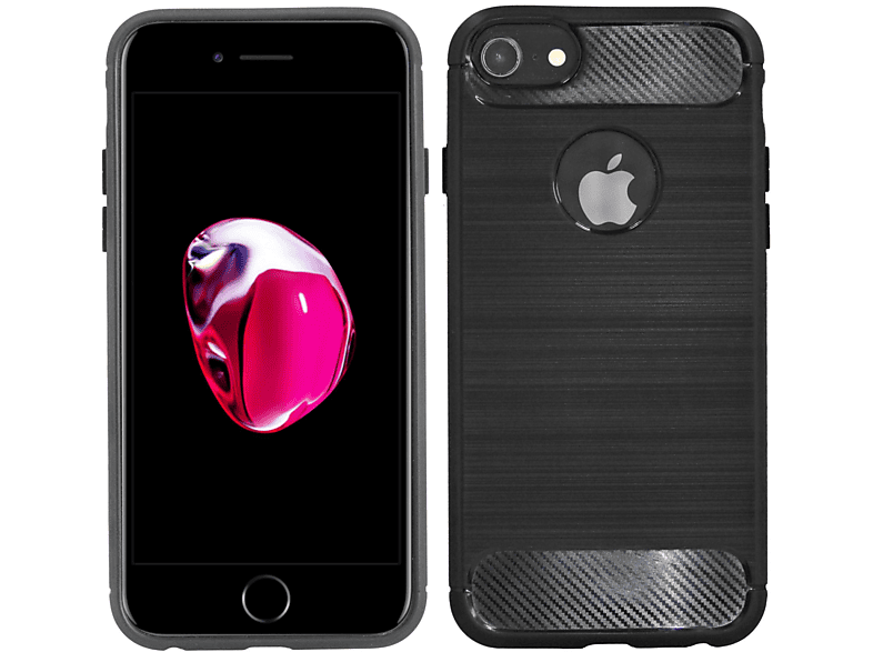 COFI Carbon-Look Case, Bumper, Apple, iPhone 7, Schwarz