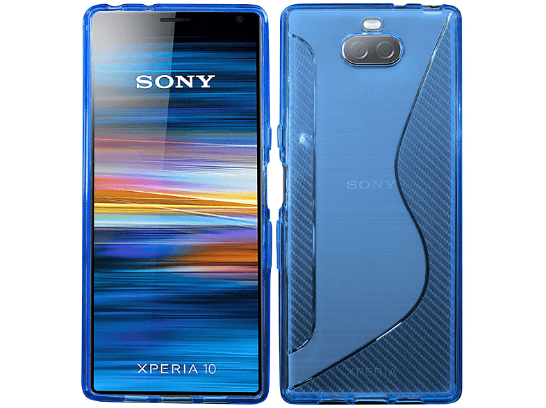 Xperia 10, Sony, COFI S-Line Blau Bumper, Cover,