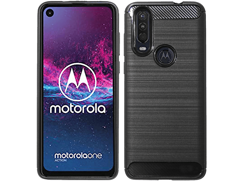 Motorola, Action, One Case, Schwarz COFI Bumper, Carbon-Look Moto