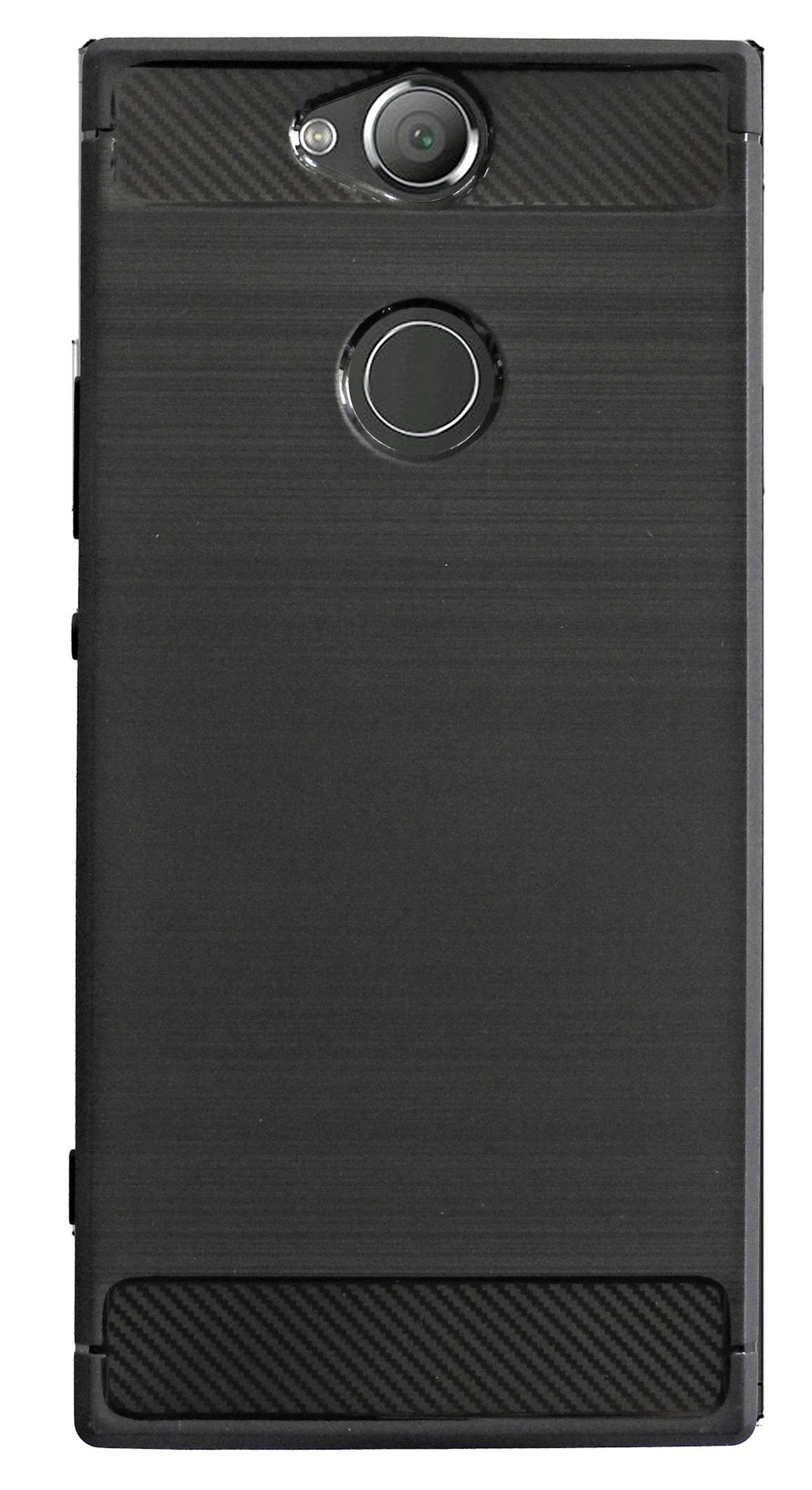 Schwarz Carbon-Look COFI Case, Sony, Xperia Bumper, Plus, XA2
