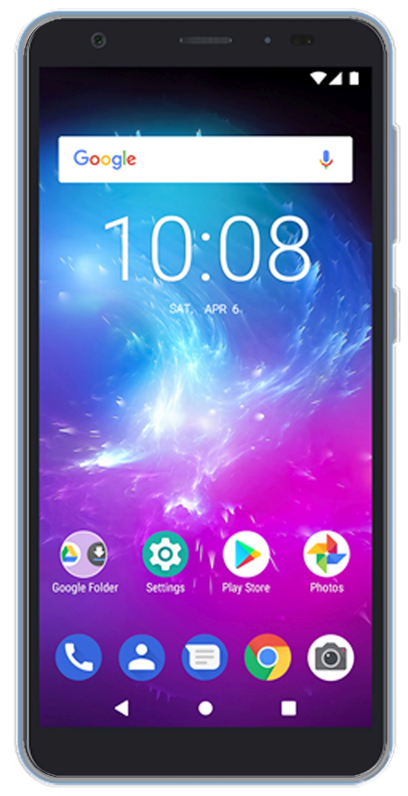 Ein Smartphone, das die Uhrzeit und App-Symbole auf seinem Bildschirm anzeigt.